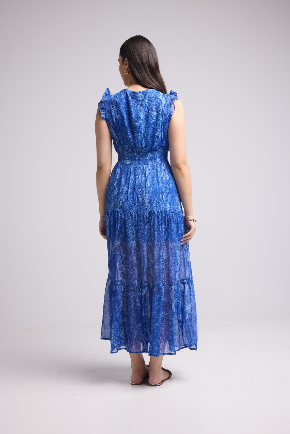 Robe Longue - Bruna - Serpent Bleu