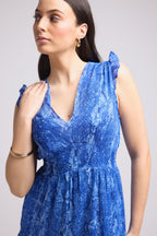 Robe Longue - Bruna - Serpent Bleu