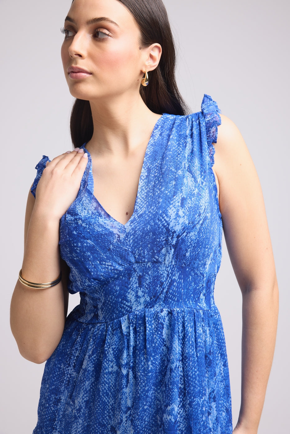 Robe Longue - Bruna - Serpent Bleu