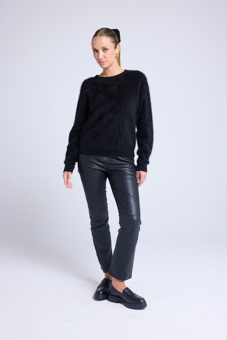 Pull Dropshoulders Cachemire Brossé Bruna - Noir - Femme