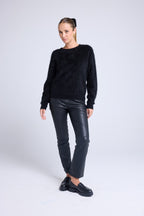 Pull Dropshoulders Cachemire Brossé Bruna - Noir - Femme
