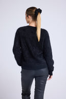 Pull Dropshoulders Cachemire Brossé Bruna - Noir