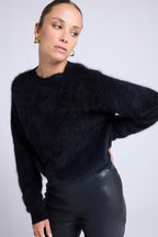 Pull Dropshoulders Cachemire Brossé Bruna - Noir - Femme