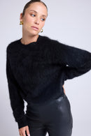 Pull Dropshoulders Cachemire Brossé Bruna - Noir