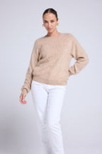 Pull Dropshoulders Cachemire Brossé Bruna - Beige Crème - Femme