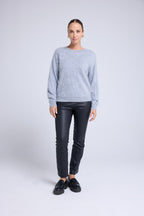 Pull Dropshoulders Cachemire Brossé Bruna - Gris Clair - Femme