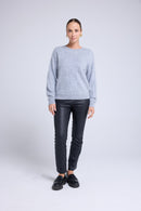 Pull Dropshoulders Cachemire Brossé Bruna - Gris Clair