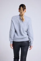 Pull Dropshoulders Cachemire Brossé Bruna - Gris Clair - Femme