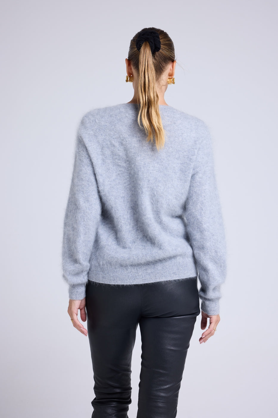 Pull Dropshoulders Cachemire Brossé Bruna - Gris Clair - Femme