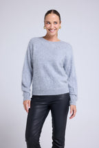 Pull Dropshoulders Cachemire Brossé Bruna - Gris Clair - Femme