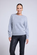 Pull Dropshoulders Cachemire Brossé Bruna - Gris Clair