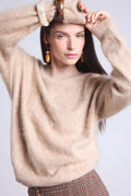 Jersey Oversize Cachemira Cepillada Brushy - Beige Crema - Mujer