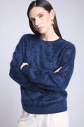 Jersey Oversize de Cachemira Cepillada Brushy - Azul Marino - Mujer