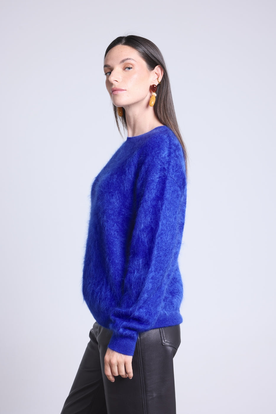 Jersey oversize de cachemira cepillada Brushy - Azul rey - Mujer
