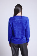 Jersey oversize de cachemira cepillada Brushy - Azul rey - Mujer