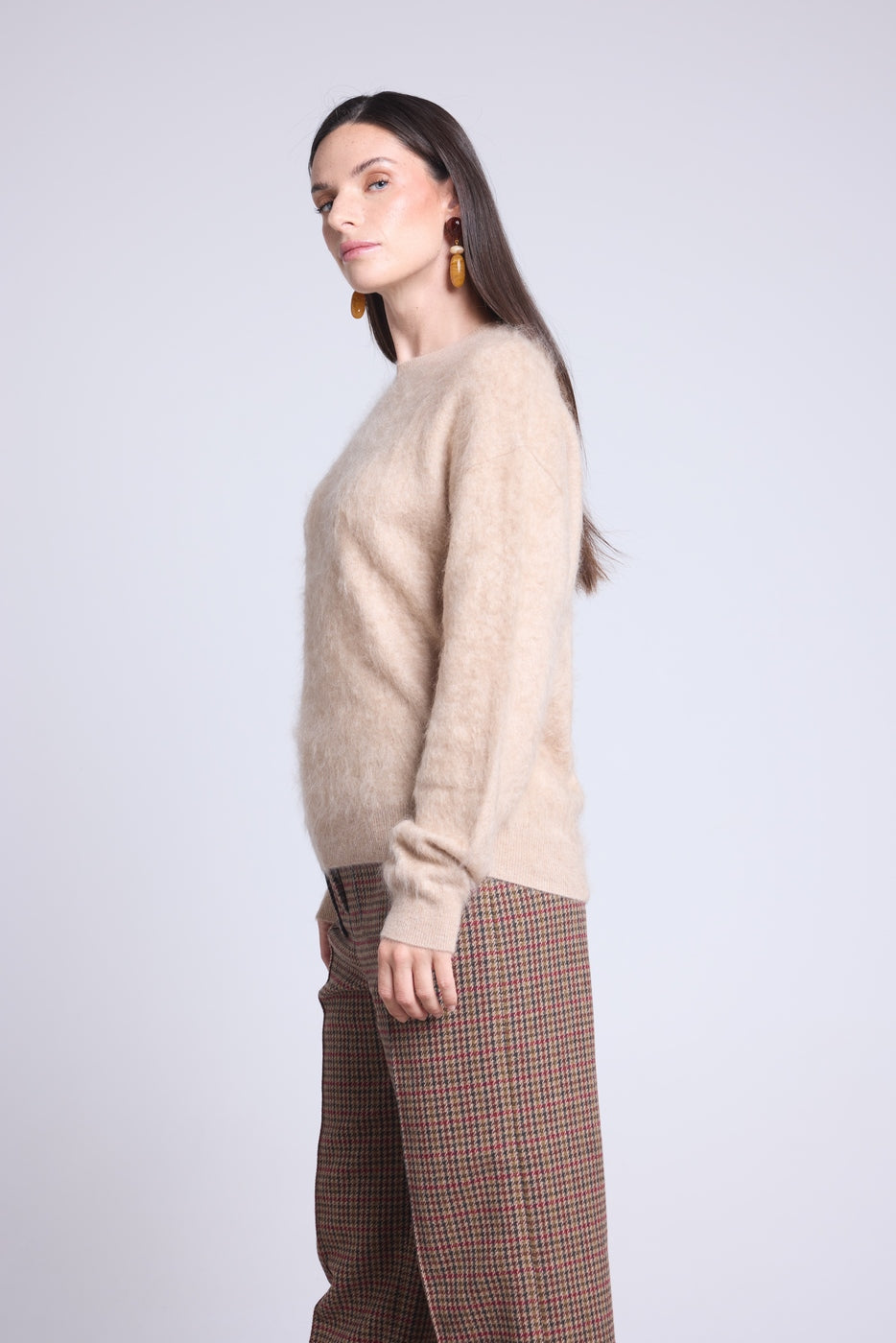 Jersey Oversize Cachemira Cepillada Brushy - Beige Crema - Mujer