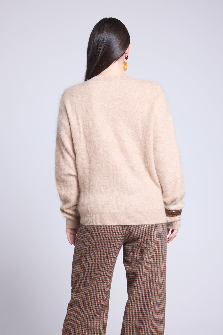 Jersey Oversize Cachemira Cepillada Brushy - Beige Crema - Mujer