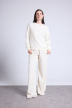 Oversized Brushed Cashmere Jumper Brushy - White - Women