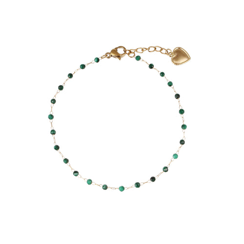 Bracelet - Chaîne Perlé Malachite