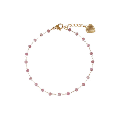 Bracelet - Chaîne Perlé Tourmaline Rose