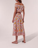 Midi Queen Skirt - Watercolor Orange - Women's