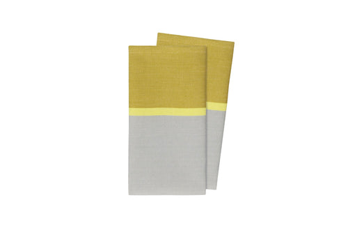 Lot De 2 Serviettes De Table En Coton - Citron