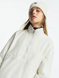 Forro polar con media cremallera - Blanco leche - Mujer
