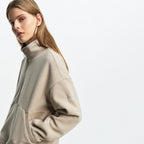 Pile con mezza zip color cashmere - Donna