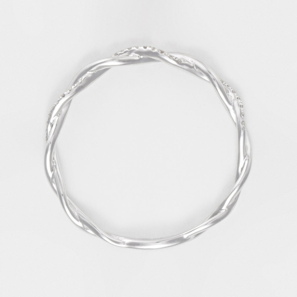 Bague "Entortillement" D0,06Cts/29 - Or Blanc 375/1000