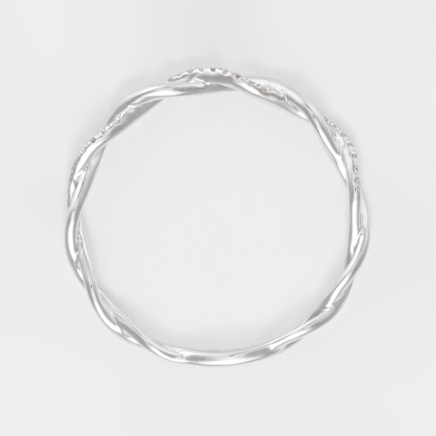 Bague "Entortillement" D0,06Cts/29 - Or Blanc 375/1000