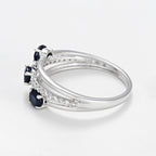 Anillo "Trío De Zafiro" D0,09Ct/20 + Zafiro0,69Ct/3