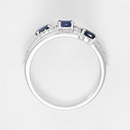 Anillo "Trío De Zafiro" D0,09Ct/20 + Zafiro0,69Ct/3