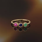 Bague "Trio Précieux 0,11Ct/3" Or Jaune 375/1000