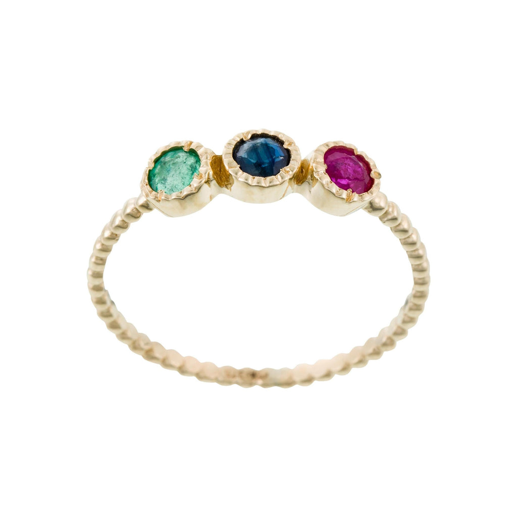 Bague "Trio Précieux 0,11Ct/3" Or Jaune 375/1000
