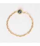"Arden" Chain Ring - 375/1000 Yellow Gold And London Blue Topaz