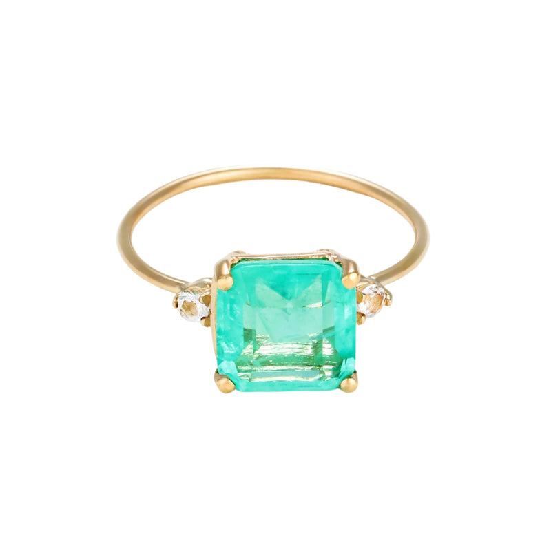 Bague "Espoir 0,5Ct/1" - Topaze Or Jaune 375/1000 Et Quartz/Topaze