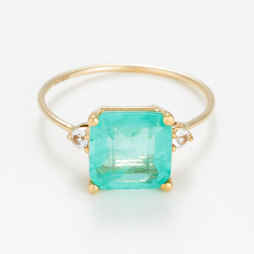 Bague "Espoir 0,5Ct/1" - Or Jaune 375/1000 Et Quartz Bleue/Topaze