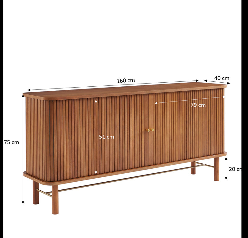 Buffet Ernest - Frêne Foncé Portes Tambour