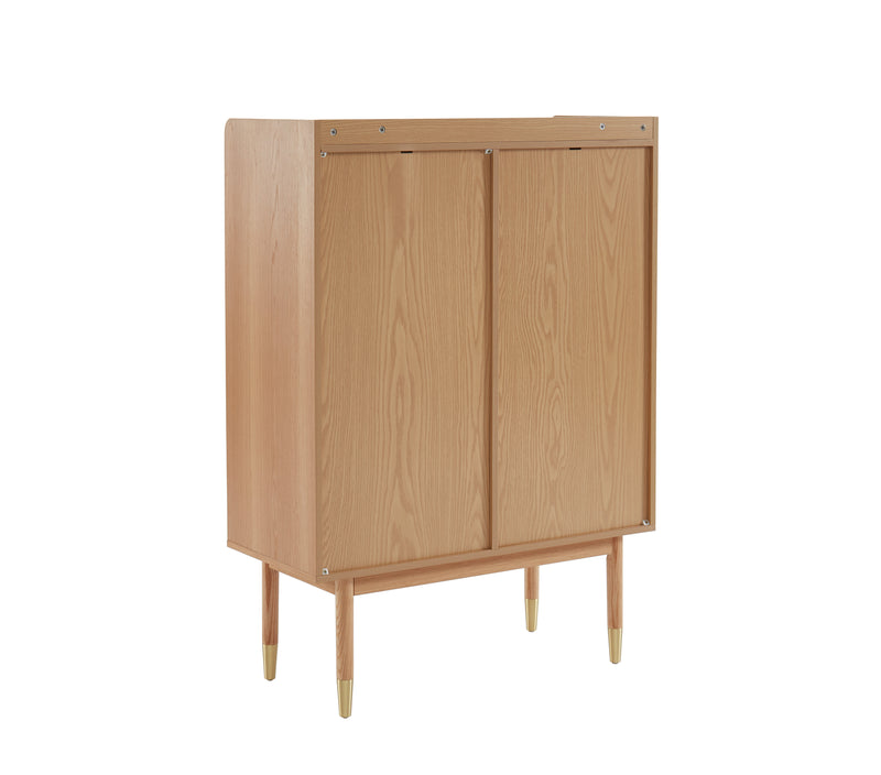 Buffet Haut Leon - Placage Chêne Et Cannage Rotin