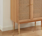 Leon - Buffet Haut - Placage Chêne & Cannage Rotin