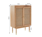Leon - Buffet Haut - Placage Chêne & Cannage Rotin