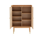 Leon - Buffet Haut - Placage Chêne & Cannage Rotin