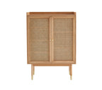 Leon - Buffet Haut - Placage Chêne & Cannage Rotin