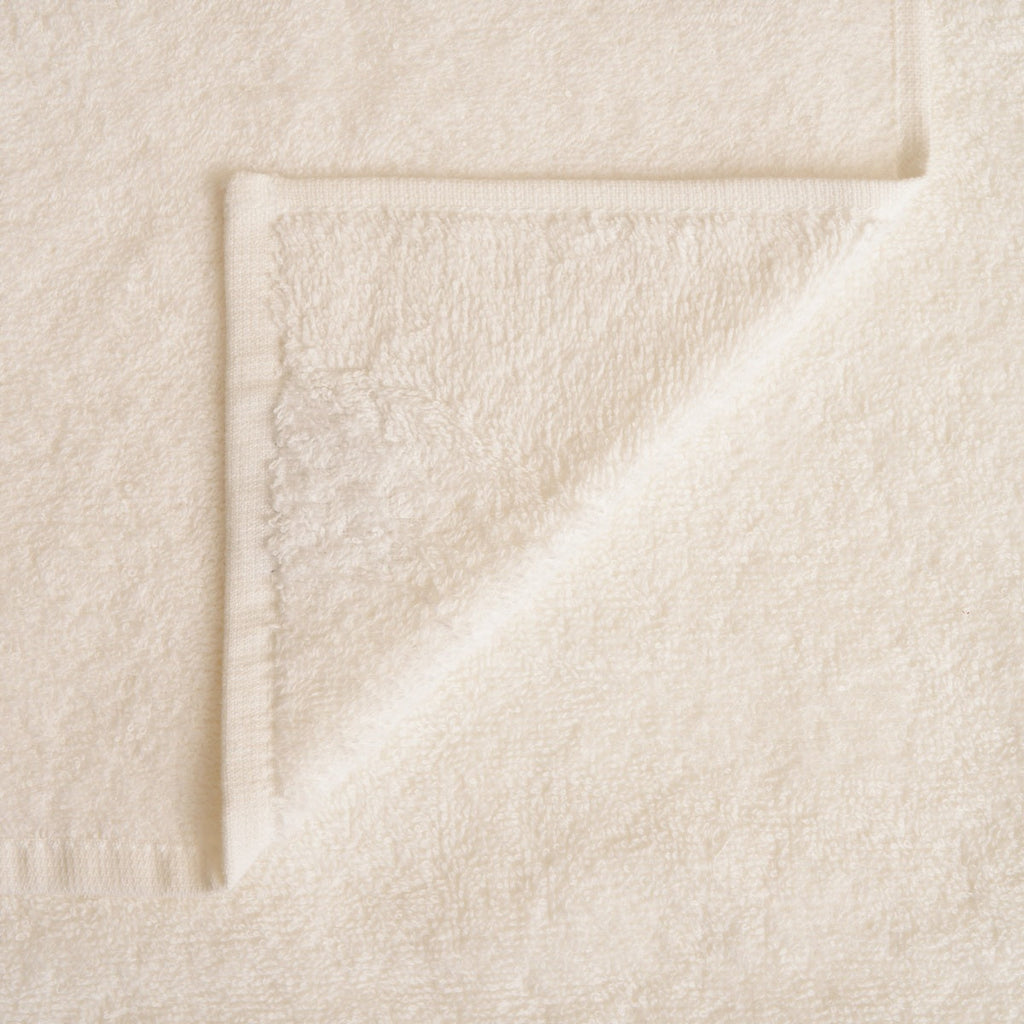 Nicol Cotton Terry Bath and Guest Towel Set 430 G with Linen and Cotton Frill - Ivory