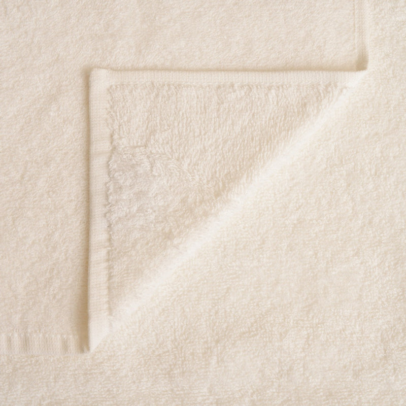 Ensemble De Serviettes De Toilette Et D'Invités Nicol En Éponge De Coton 430 G Avec Volant En Lin Et Coton - Ivoire