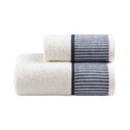 Castellina Bath And Guest Towel Set - Ivory/Denim