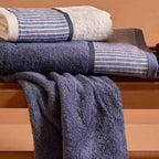 Castellina Bath And Guest Towel Set - Ivory/Denim