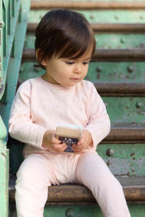 Ensemble - Naissance Rose Bébé Cœur Ajouré