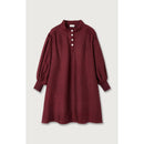 Vestido corto holgado con cuello abotonado - Cardinal - Mujer