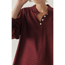Vestido corto holgado con cuello abotonado - Cardinal - Mujer